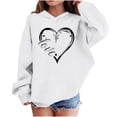 thumbnail image 2 of Girls White Valentine Hoodie with Love Heart Design, Cute Oversized Pullover for Kids, Soft Lightweight Polyester Hoodie for Teens and Everyday Casual Wear,Size 9 T, 2 of 8