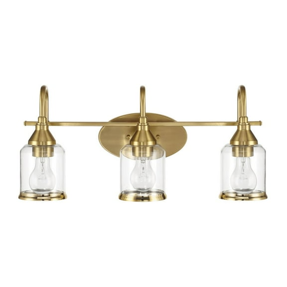 Ashcroft Furniture Twilight Three Lights Brushed Gold Contemporary Vanity Light
