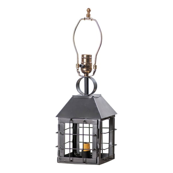 Irvins Country Tinware Colonial Lamp Base in Smokey Black