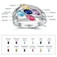 thumbnail image 3 of JQUEEN Women's Personalized 925 Sterling Silver Rings for Her Custom Ring for Women Spiral Twist Engraved Names with 5 birthstones Promise Anniversary 925 Silver Ring Size 5-12, 3 of 5