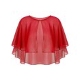 thumbnail image 3 of Kaerm Women's Soft Chiffon Shawl Wraps Sheer Shrug for Evening Dress Wedding Cape Cover Up Red One Size, 3 of 6