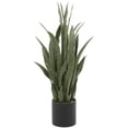 thumbnail image 5 of DecMode 36" Artificial Snake Plant in Black Porcelain Pot and Stone Details, 5 of 10