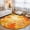 Tangerine, Marigold, Yellow, variant on Round Rugs 5Ft, Orange Yellow Fall Round Area Rug Washable Indoor Throw Carpet, Thanksgiving Maple Leaves Soft Non Slip Circle Rug for Cabinet Bathroom Home Decor Aesthetic