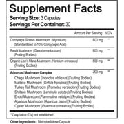 NutriFlair Mushroom Complex Supplement with 10 Mushrooms Lions Mane & Cordyceps, 90 Count