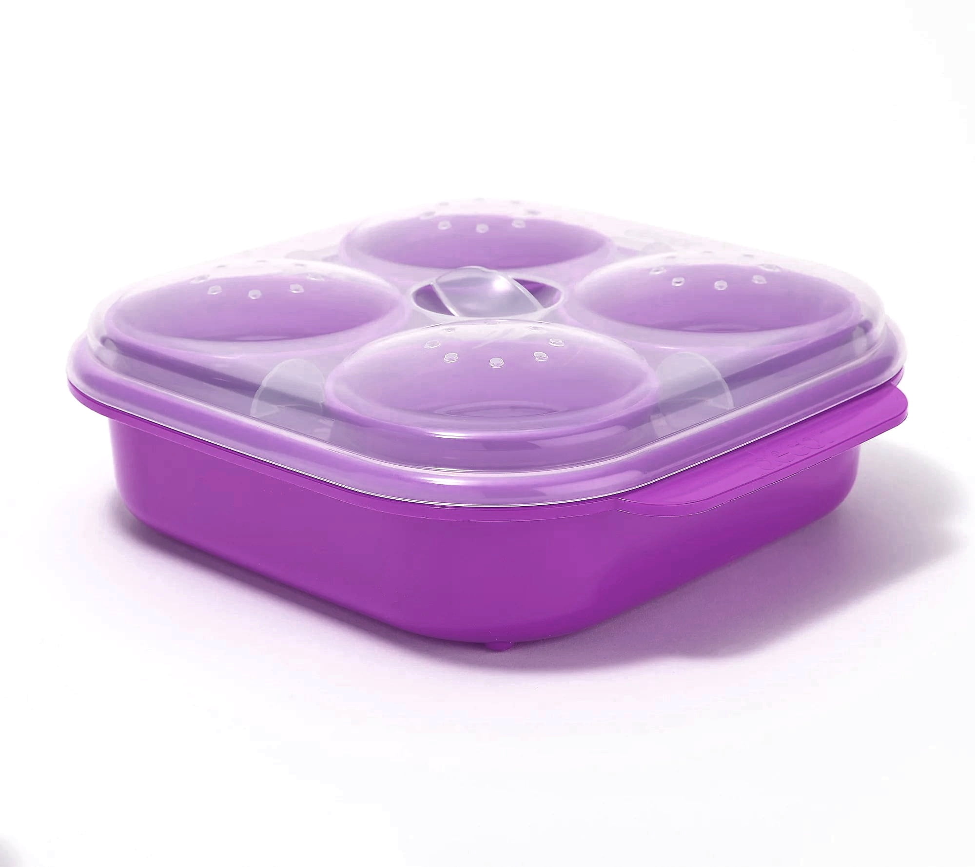 Decor Microsafe Bacon Cooker & Steam Egg Poacher Microwave Cooking Set, Purple