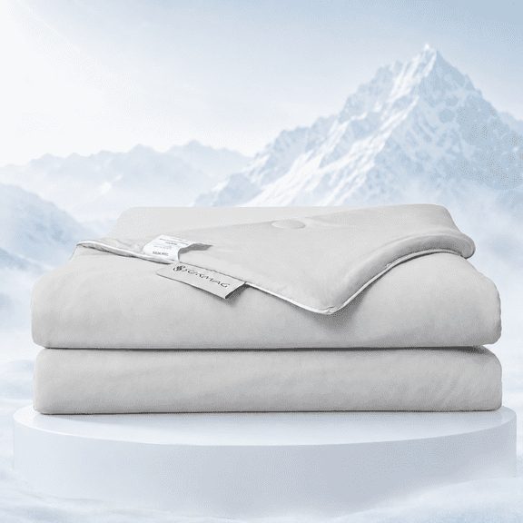 SORMAG Cooling Comforter King Size Cooling Blankets for Hot Sleepers Summer Bed Comforter Quilt Double-Sided Cool Design,Soft Lightweight Silk Smooth ( Grey, King(104"x90"))