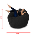 thumbnail image 2 of Sillón Puff Extra Grande Puff MX Gamuza Negro Puff Grande, 2 of 2