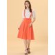 thumbnail image 3 of INSPIRE CHIC Vestido General De Cintura Elástica Con Tirantes Y Tirantes Para Mujer naranja XL, 3 of 5