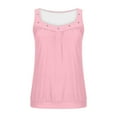 thumbnail image 5 of XUNKUSGA Womens Tank Tops Fashion V Neck Rivet Ruched Sleeveless Womens Tops Loose Fit Casual Basic Banded Shirts Trendy Boho Women's Tank Tops S-3XL,Pink, 5 of 5