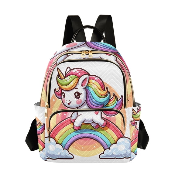 A Unicorn on Rainbow Travel Laptop Backpack Casual Daypack Lightweight Bookbag Compartment for Business