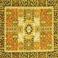 thumbnail image 1 of Ahgly Company Machine Washable Indoor Square Abstract Yellow Modern Area Rugs, 6' Square, 1 of 4