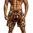 thumbnail image 3 of UVEASISHA Funny Printed Lounge Shorts for Men Loose Fit Above Knee Length Summer Vacation Shorts Quick Dry Sun Protection Swim Trunks with Pockets Coffee XXL, 3 of 9