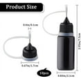 thumbnail image 2 of PE Black Tip Applicator Bottles 10ml Precision Needle Tip Applicator Bottles Glue Bottle Squeeze Bottle for UV Resin Glue Artwork Black 2.1x7.5cm Capacity: 10ml(0.34fl. oz), 2 of 7