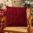 thumbnail image 4 of Amacok Christmas Pillow Covers Soft Plush Faux Fur Snowflake Christmas Tree Decorative Luxury Throw Pillows Pillowcases For Couch Sofa Party Festivals Winter Decorations, Red, 4 of 6