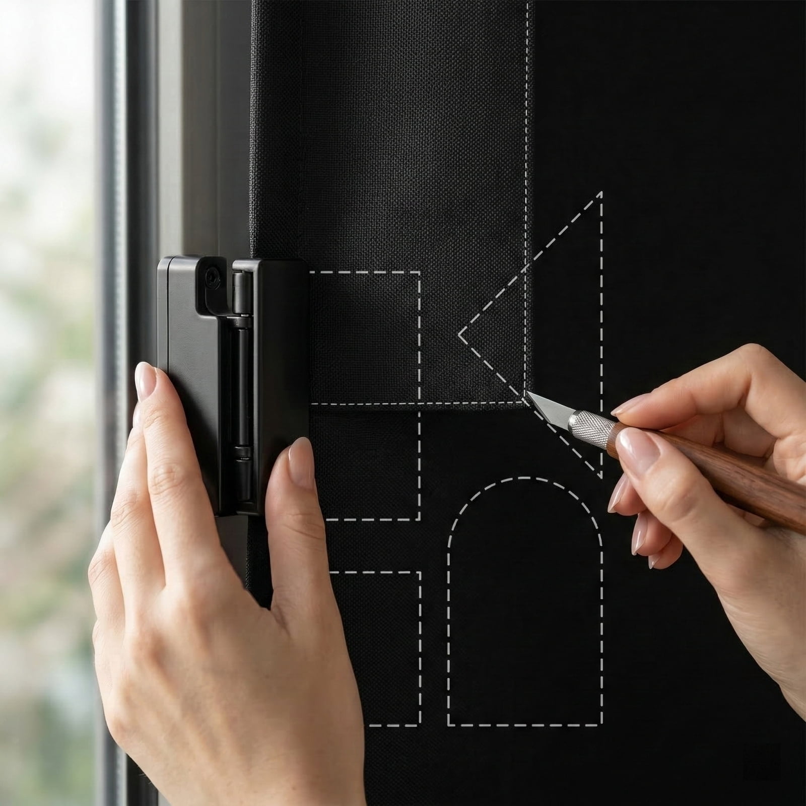 Magnetic Blackout Window Cover Portable No Drill Trimmable Black Out Blind for RV and Home Use 118X57 Inch