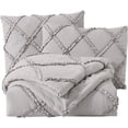 thumbnail image 2 of Chezmoi Collection Vivian 2-Piece Diamond Ruffle Trim Washed Microfiber Comforter Set, 2 of 7