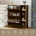 thumbnail image 4 of Shoe Storage Cabinet with 3 Flip Drawers and Shelves, Narrow Shoe Organizer for Entryway Hallway, 4 of 6