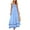 Blue, variant on Women's Summer Dresses Spaghetti Strap Casual Sleeveless Boho A Line Long Beach Sundress Vacation Maxi Dress