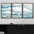 thumbnail image 3 of wall26 Framed Canvas Print Wall Art Set Blue Tan Watercolor Landscape Abstract Shapes Illustrations Modern Art Bohemian Decorative Multicolor for Living Room, Bedroom, Office - 16"x24"x3 Bl, 3 of 5