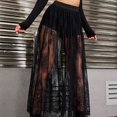 thumbnail image 6 of Women 2 in1 Flowys Meshes Lace Maxi Skirts A Line Long Skirt with Shorts Bottom Festival Raves Clothes Halloween Costume, 6 of 9