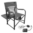 thumbnail image 2 of Bliss Hammocks 24V Heated Camping Chair Director Seat with Side Table, Adult, Gray, 2 of 10