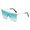 Gold frame gradient gree, variant on Fashion Square Sunglasses: Metal Frame, PC Lens, UV Protection for Travel and Everyday Wear