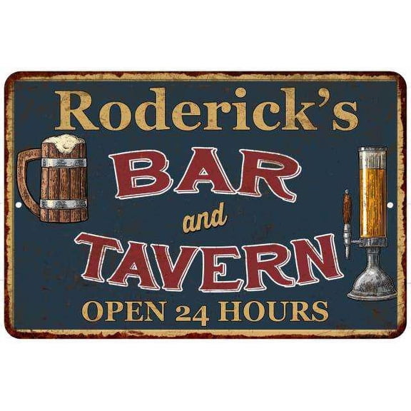 Roderick's Green Bar & Tavern Rustic Sign 8 x 12 High Gloss Metal 208120047939