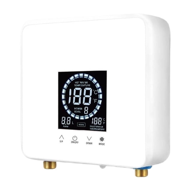 Instant Water Heater Wall Mounted Electric Water Heater Bathroom Kitchen LCD Temperature Display With Remote Control ,Security Protection Design