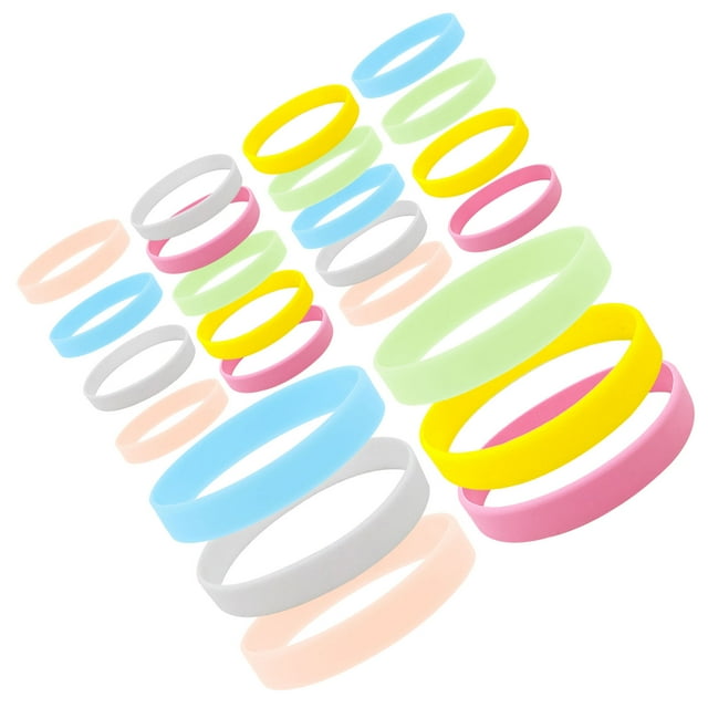FUTUREORYY 24Set Multicolored Led Wristbands Assorted Color Silicone Wristbands for Events Adults Night Running