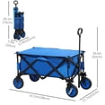 thumbnail image 3 of Outsunny Chariot de Jardin Pliant Chariot Pliable avec Roues, Bleu, 3 of 10