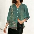 thumbnail image 4 of Ichuanyi Women's Fashion Spring And Summer Button Up Cardigan 3/4 Quarter Sleeve Jacket V-neck Top/shirt, Army Green, S, 4 of 6