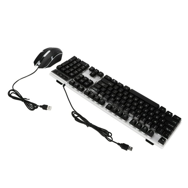 Combo de teclado y mouse NikouMX 104 teclas retroiluminado USB