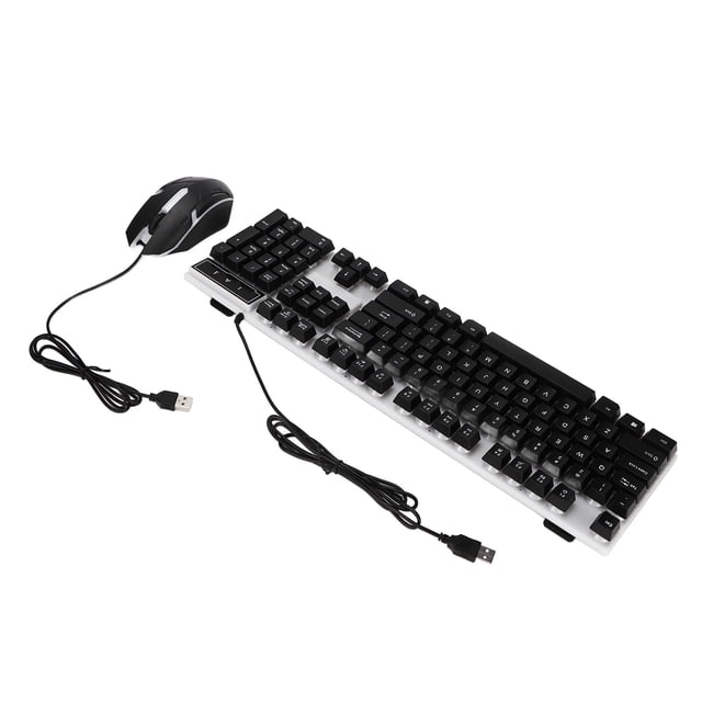 Combo de teclado y mouse NikouMX 104 teclas retroiluminado USB