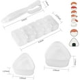 thumbnail image 3 of VONTER 4 Pieces Sushi Maker Mold Plastic Rice Ball 5 Rolls Maker Mold Triangle Shape Sushi Press Mold Long Handle Sushi Mold White, 3 of 7