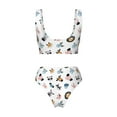 thumbnail image 6 of Rocae Cartoon Animals for Bikini Set for Women Two Piece Sexy High Swimsuits Split Crossover Bikini Small, 6 of 9