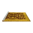 thumbnail image 2 of Ahgly Company Machine Washable Indoor Square Oriental Yellow Industrial Area Rugs, 8' Square, 2 of 4