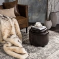 thumbnail image 2 of SAFAVIEH Chelsea Modern Glam Round Tray Storage Ottoman, Brown, 2 of 10