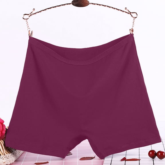 Women's Plus Size High Waisted Boyshort Underwear Soft Cotton Anti-Chafing Boxer Briefs Multi-Pack Wine 6XL
