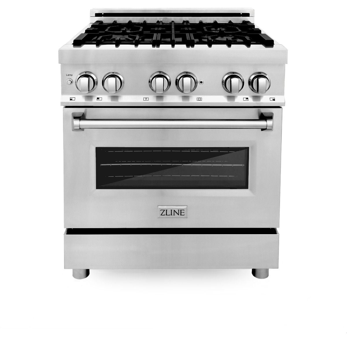 Professional Dual Fuel Range in Snow Stainless with Blue Gloss Door RAS-BG-48 ZLINE 48 in