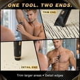 thumbnail image 3 of Body Trimmer for Men, Groin & Pubic Hair Trimmer, Dual-Head Electric Body Groomer for Chest, Legs, Underarms & Below-the-Waist Care, USB-C Rechargeable, Rinse-Clean, Gift for Him(Black Gold), 3 of 7
