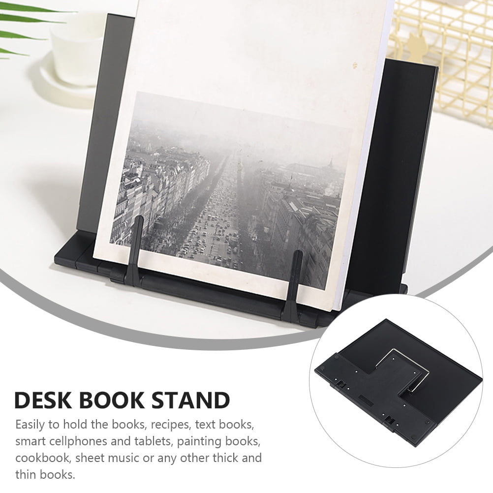 Luxshiny 1Pc Home Reading Rack Black Multipurpose Book Holder for Hands Free Reading