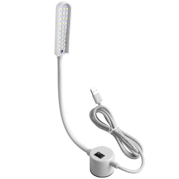 Virelaxpo USB Magnetic LED Desk Lamp, Flexible Gooseneck Sewing Light for Workbench, Study, Reading, Portable 6W with 1.5m Cable