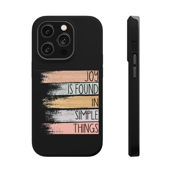 DistinctInk Tough Case for Apple iPhone 15 PRO (6.1" Screen), Compatible with MagSafe Charging - Joy Found Simple Things