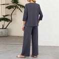 thumbnail image 5 of Women's 2 Piece Sets 3/4 Sleeve V Neck Tops & Wide Leg Pants Fall Lounge Set 2026 For Vacation & Daily Wear XXL, 5 of 5