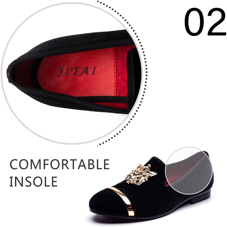 JITAI Mens Dress Tuxedo Shoes for Men Slip-on Loafers Black  display picture 3