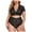 Black, variant on Lace Lingerie for Women Plus Size Tummy Control Underwear Sexy Deep V Neck Short Sleeve Crop Top and Panties Set Red XXXL
