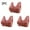 A_ Coffee, variant on SMihono Stylish 3 Pack Front Closure Daisy Bras for Older Women Push Up Comfortable Bras No Underwire Seniors Full Support Padded Bras Beige L