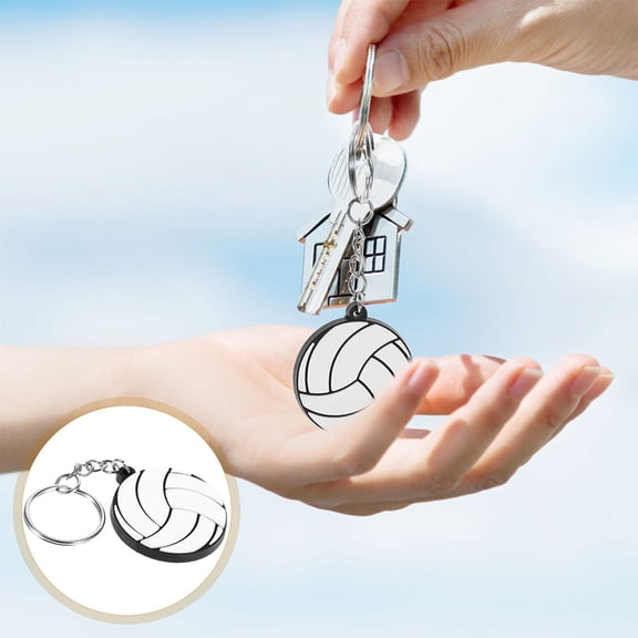 HOMEMAXS Volleyball Keychain For Party Favor Pvc Volleyball Key Ring For Volleyball Party Decorations Cute Sports Keychain For Backpacks Volleyball Accessories And Team Presents