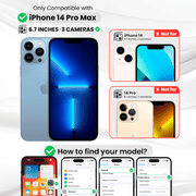 Entronix Magnetic Clear Case Compatible with iPhone 14 Pro Max, Flexible Fashion Cover, Blue