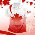 thumbnail image 5 of XIAOCHA Men's Canada Maple Leaf Gradient Graphic Polo Shirt Short Sleeve Stand Collar Pullover Top Breathable Sporty Patriotic Polos, 5 of 5